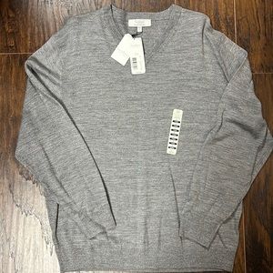 Turnbury est. 1980, 100% Extra Fine Merino Wool, Large, Gray, V Neck, LongSleeve